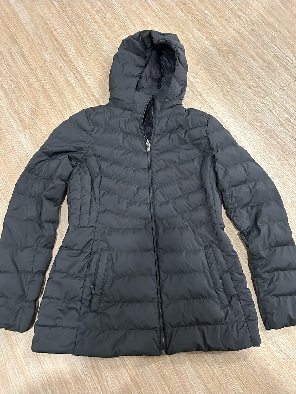 32 Degrees Women's Black Hooded Quilted Puffer Jacket